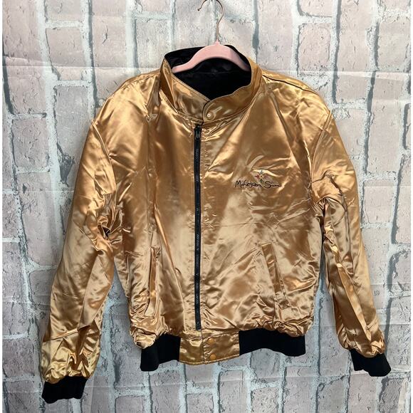 Vintage 90’s Unisex Mohegan Sun Reversible Black/Gold Men Jacket Sz M - Picture 4 of 12